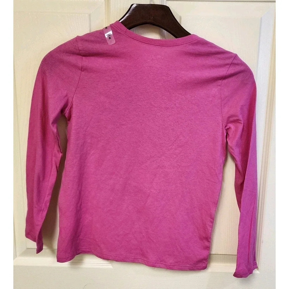 Girls The Childrens Place Graphic Size 7/8 Long Sleave Pink TEES LOT OF 2  NEW